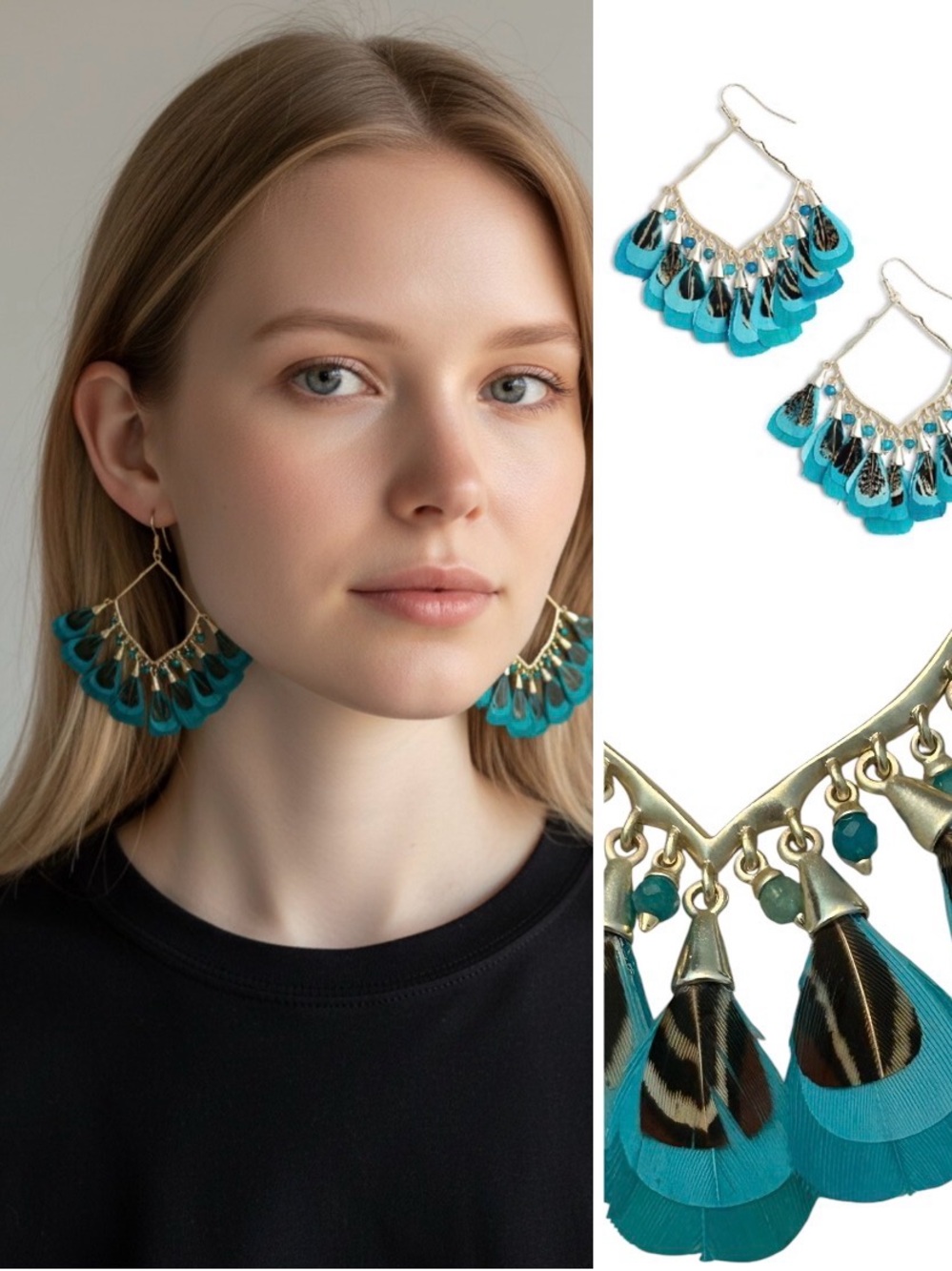 Kendra Scott Raven feather earrings